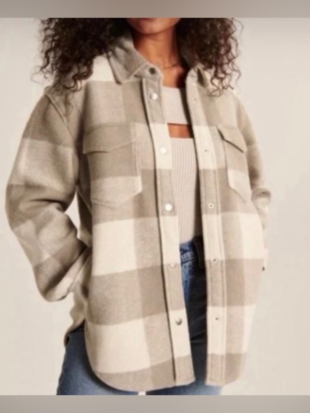 Abercrombie & Fitch Beige and Cream Shirt
